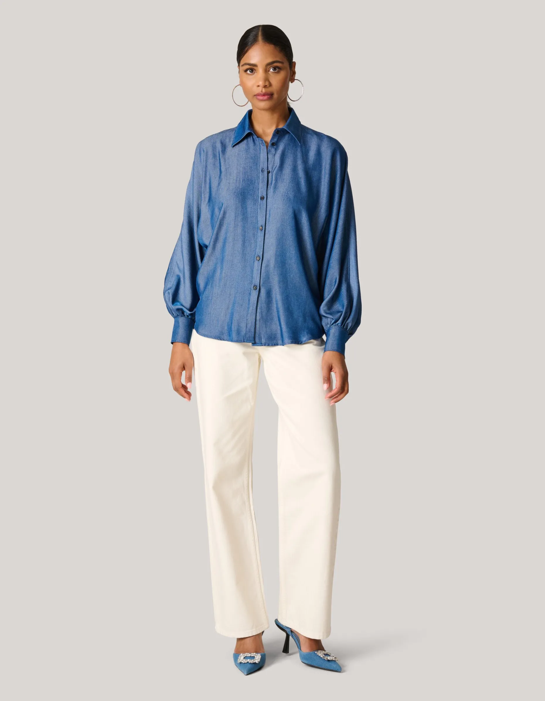 Chambray Blouse Blauw