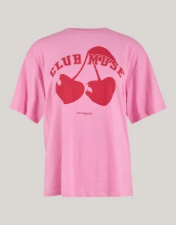 Cherry Artwork T-shirt Roze