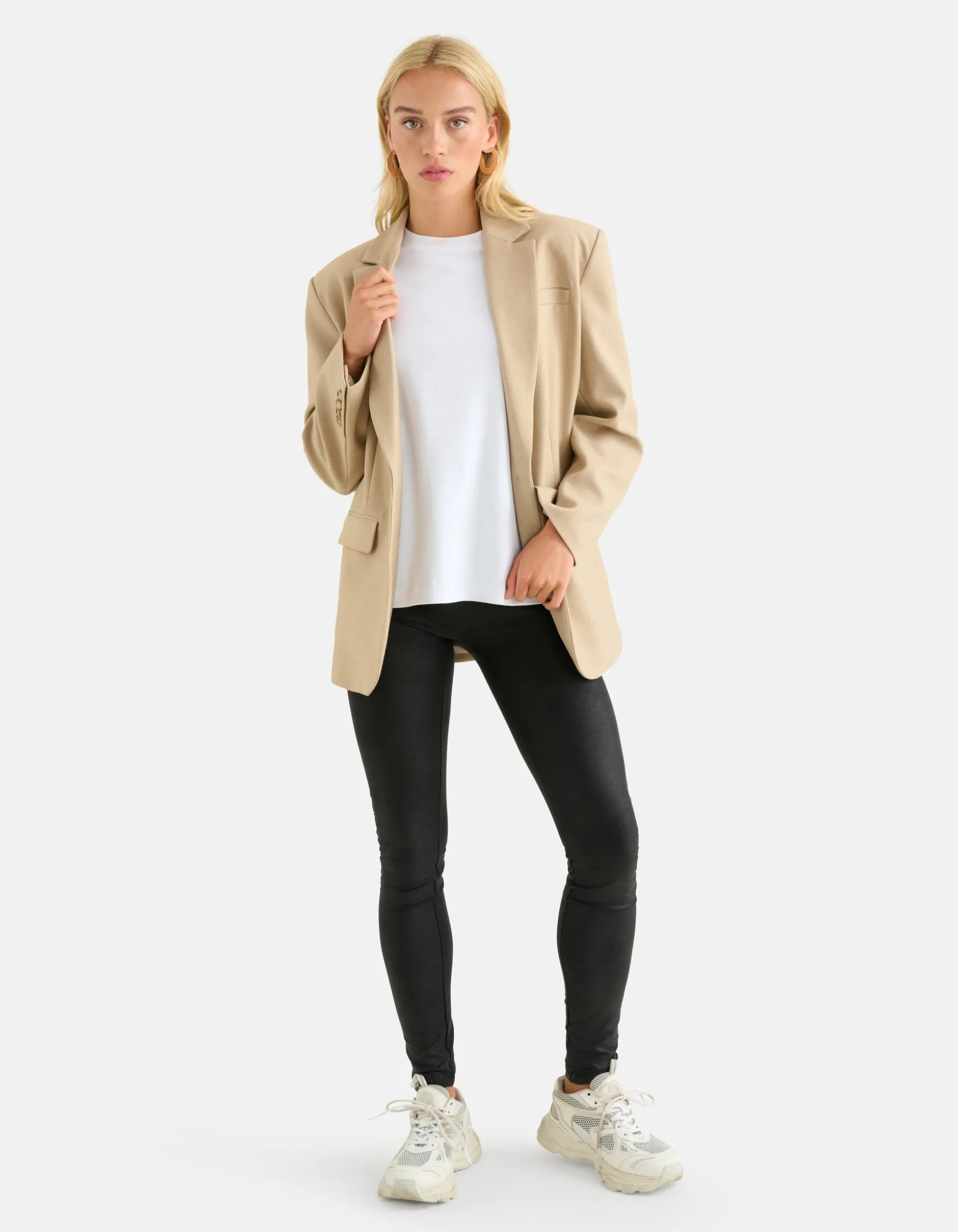 Coated Legging Zwart