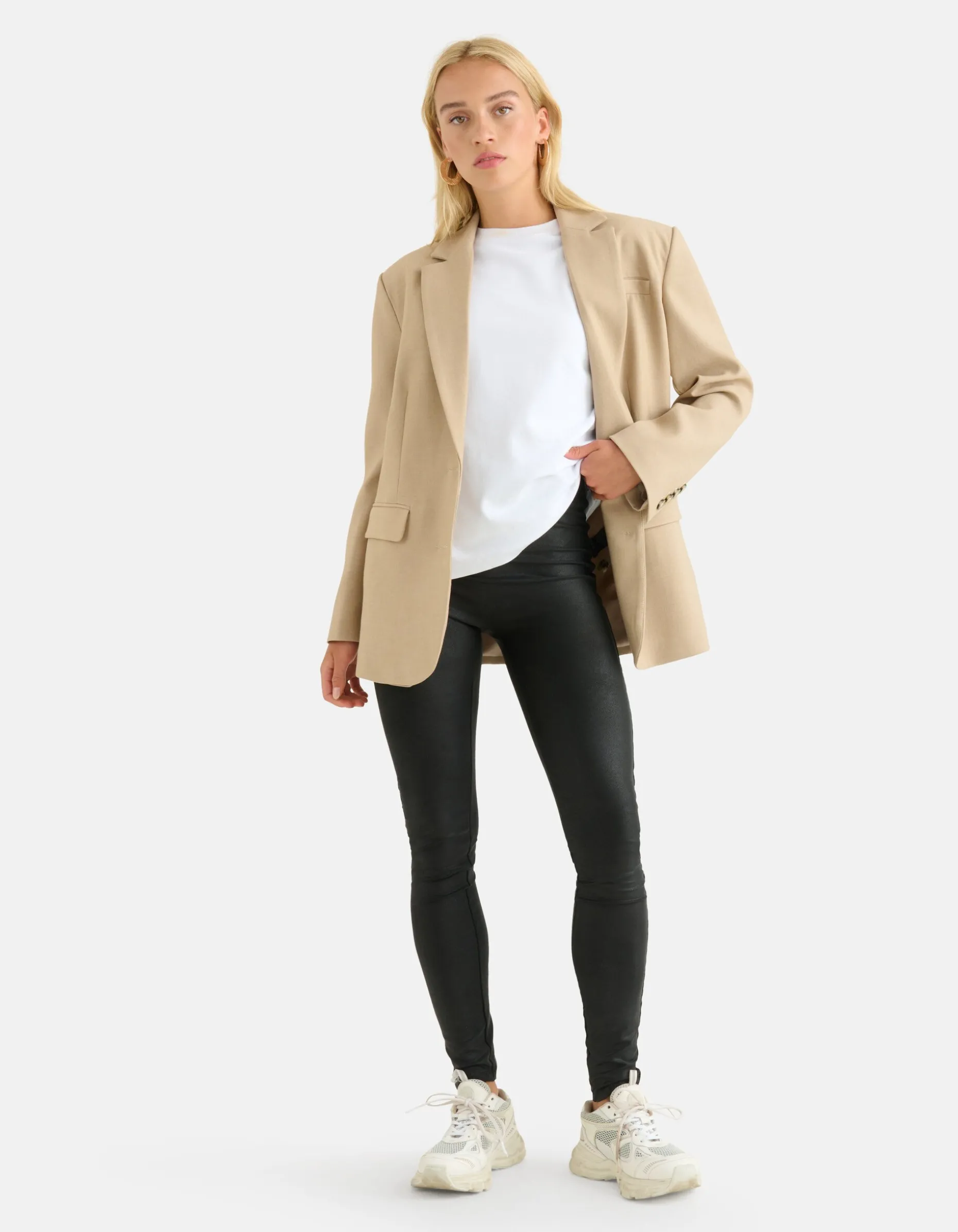 Coated Legging Zwart