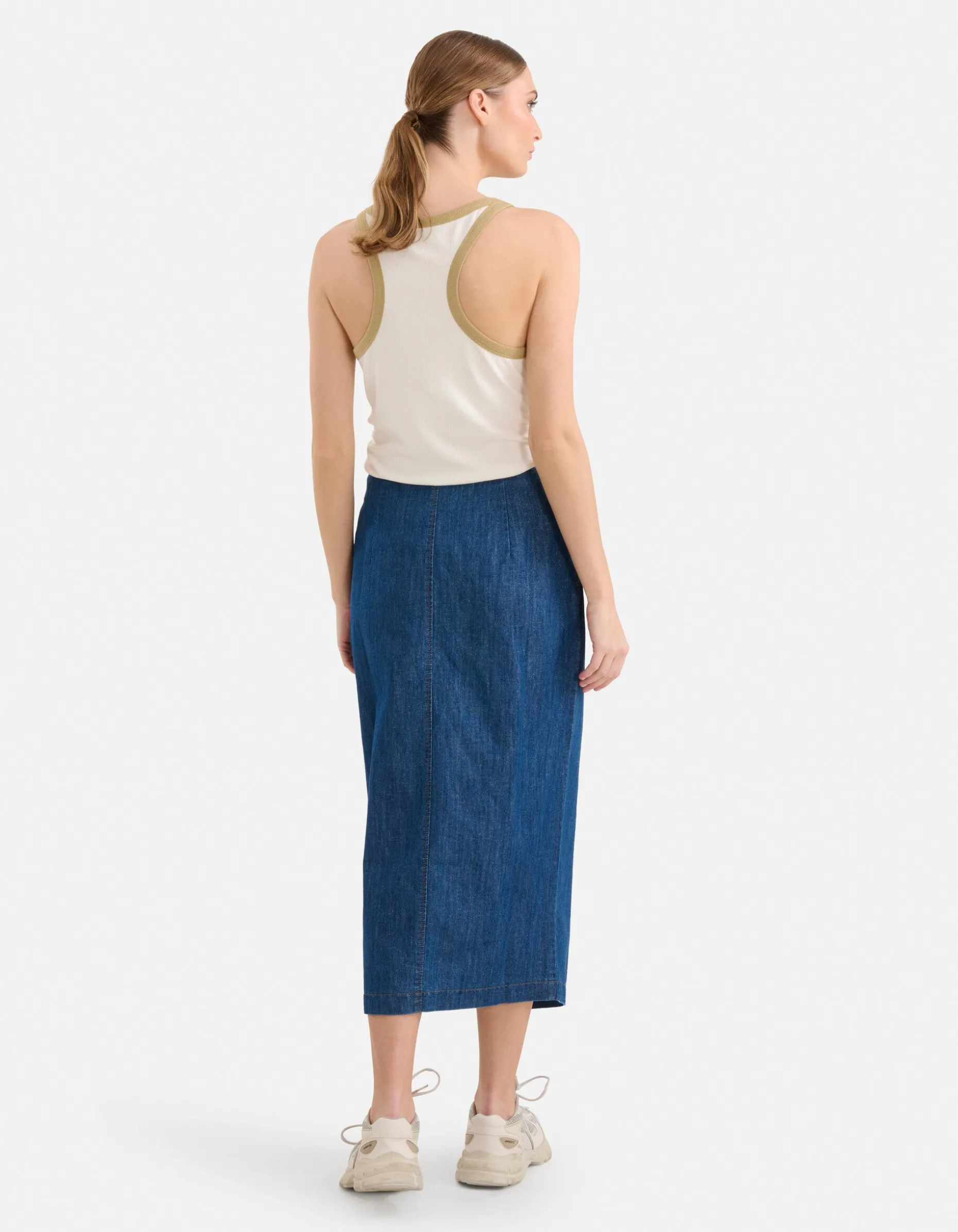 Contrast Tanktop Gebroken Wit By Mieke