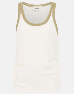 Contrast Tanktop Gebroken Wit By Mieke
