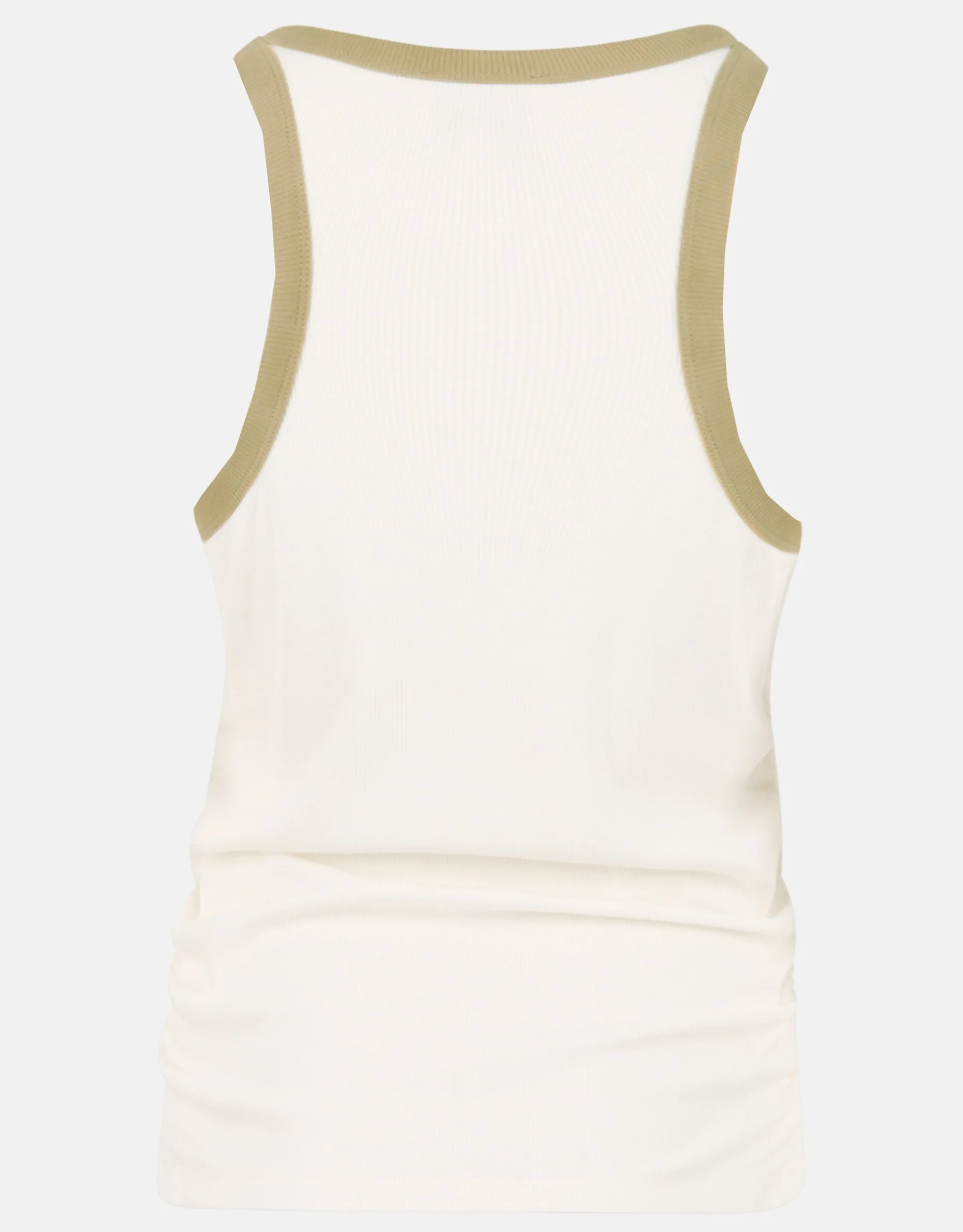 Contrast Tanktop Gebroken Wit By Mieke