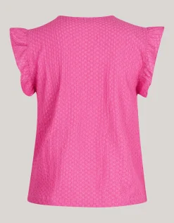 Crinkle Ruffle Top Roze