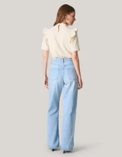 Crinkle Ruffle Top Wit