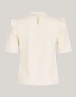 Crinkle Ruffle Top Wit