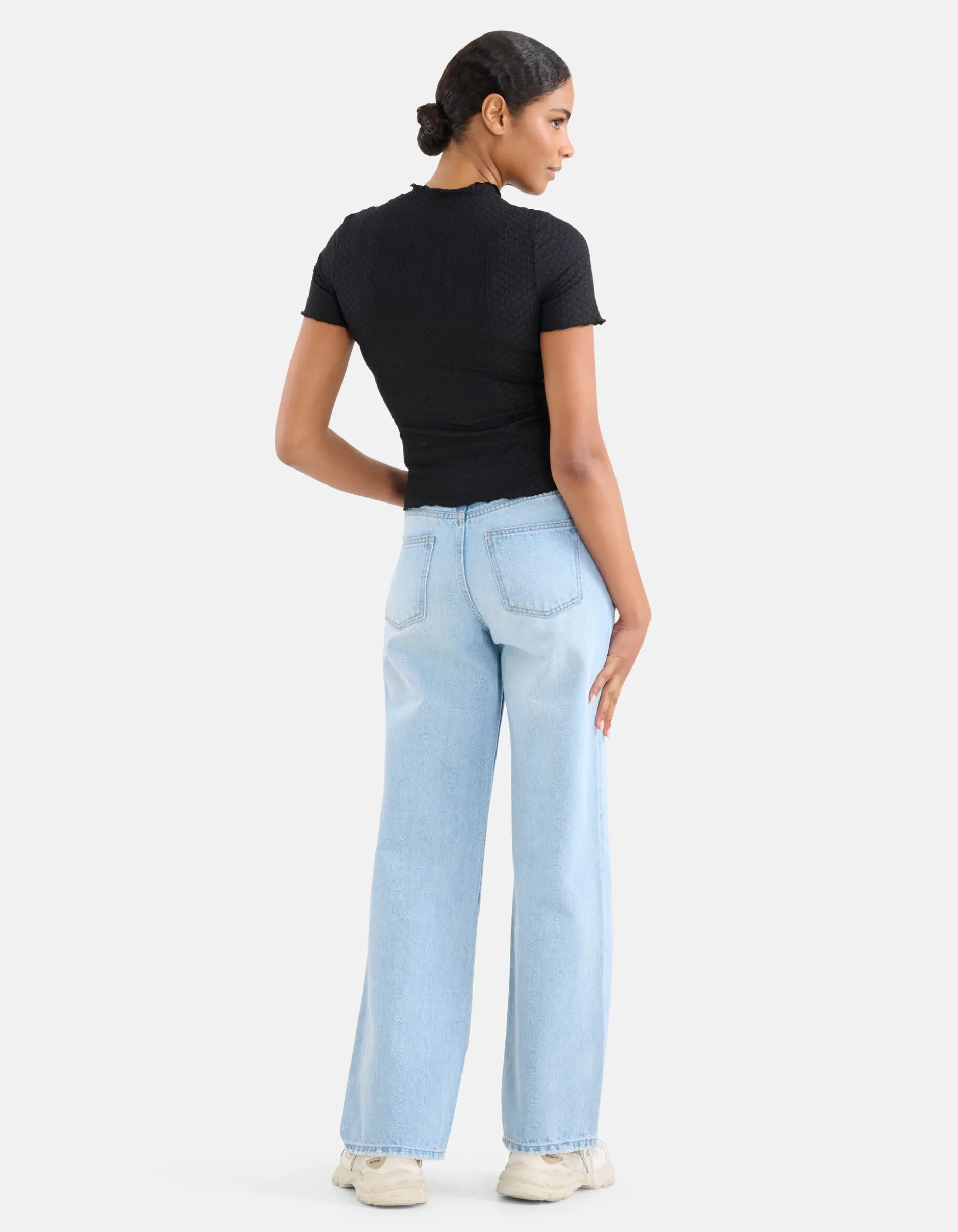 Crinkle Top Zwart