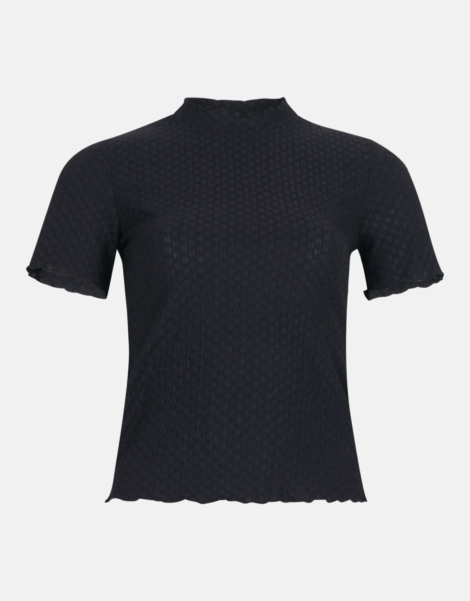 Crinkle Top Zwart