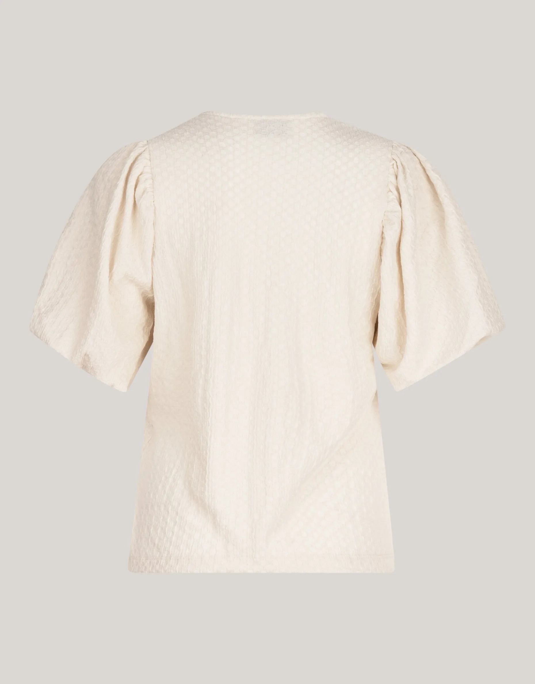 Crinkle T-shirt Gebroken Wit
