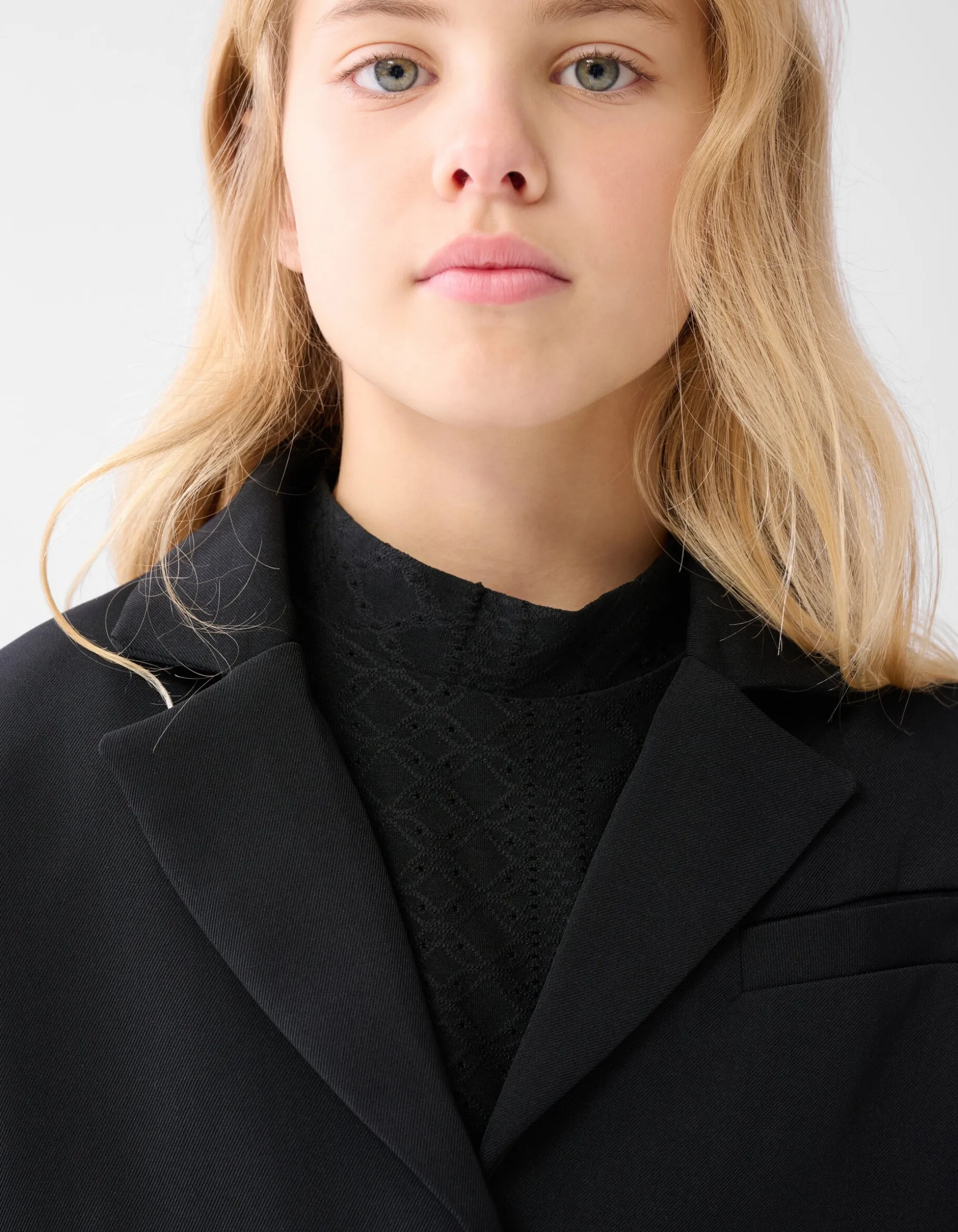 Cropped Blazer Zwart