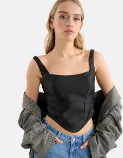 Cropped Top Zwart