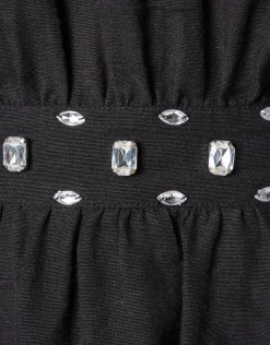 Cut Out Strass Jurk Zwart