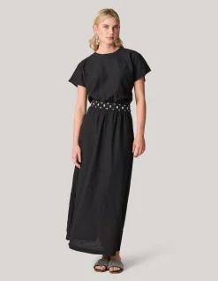 Cut Out Strass Jurk Zwart