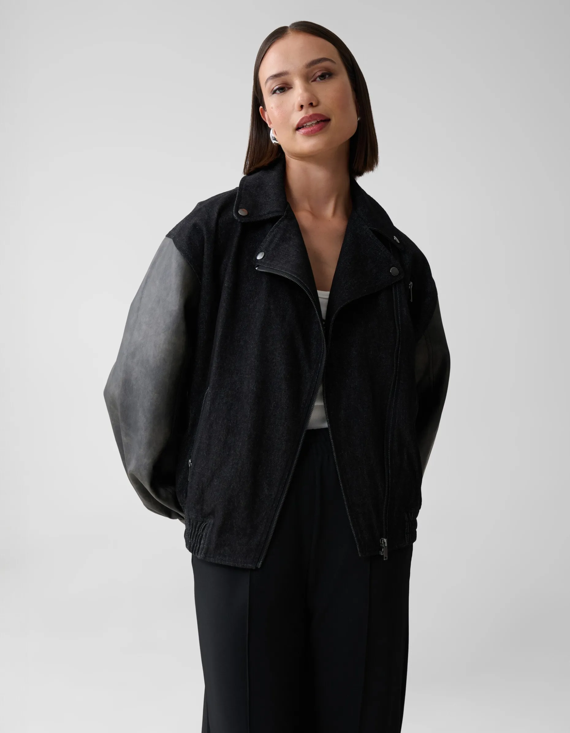 Denim Bomber Zwart