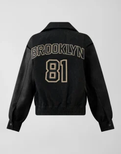 Denim Bomber Zwart
