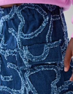Denim Cargo Rok Donkerblauw