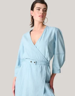 Denim Mini Jurk Bleached