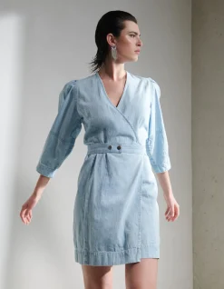 Denim Mini Jurk Bleached