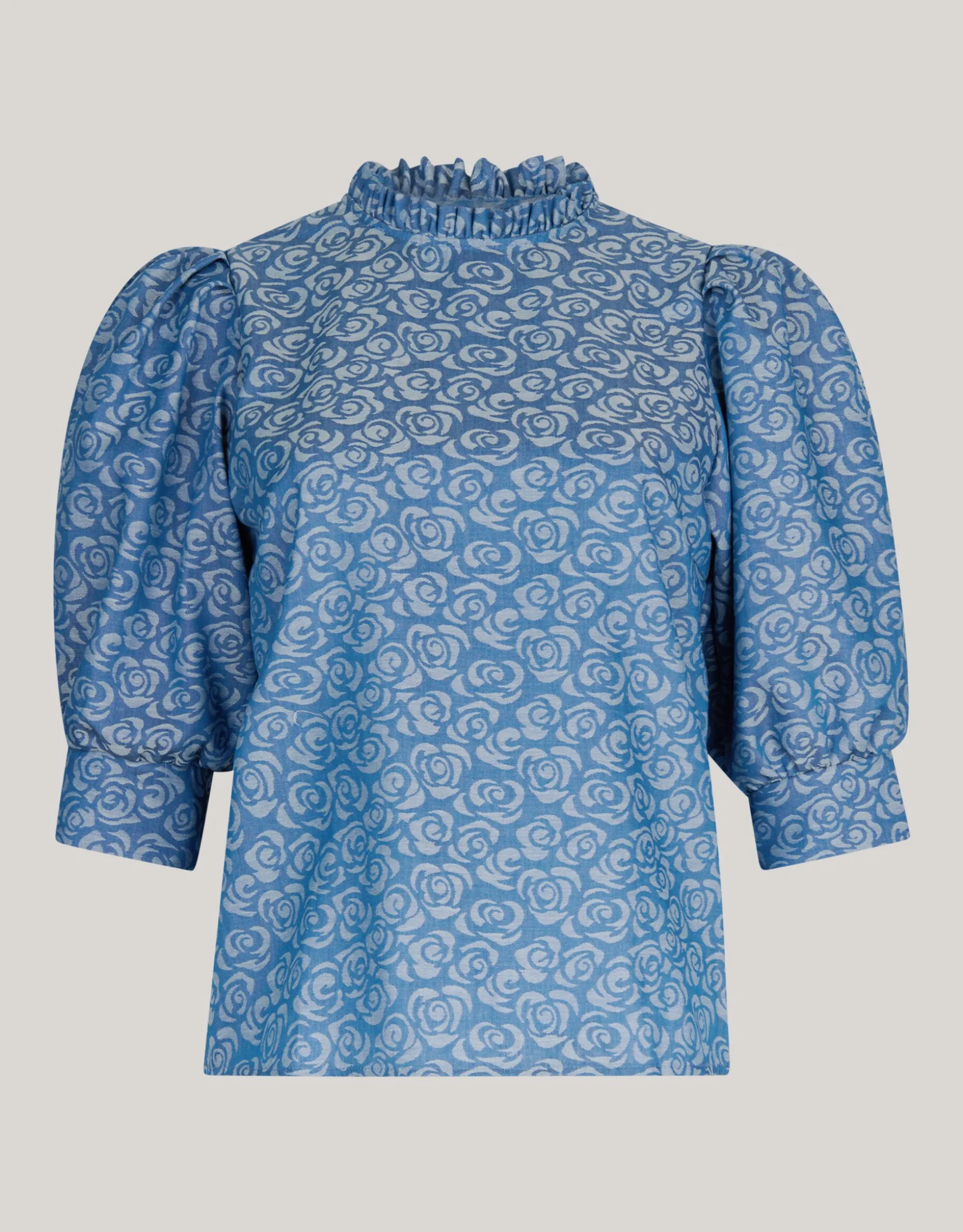 Denim Printed Top Blauw