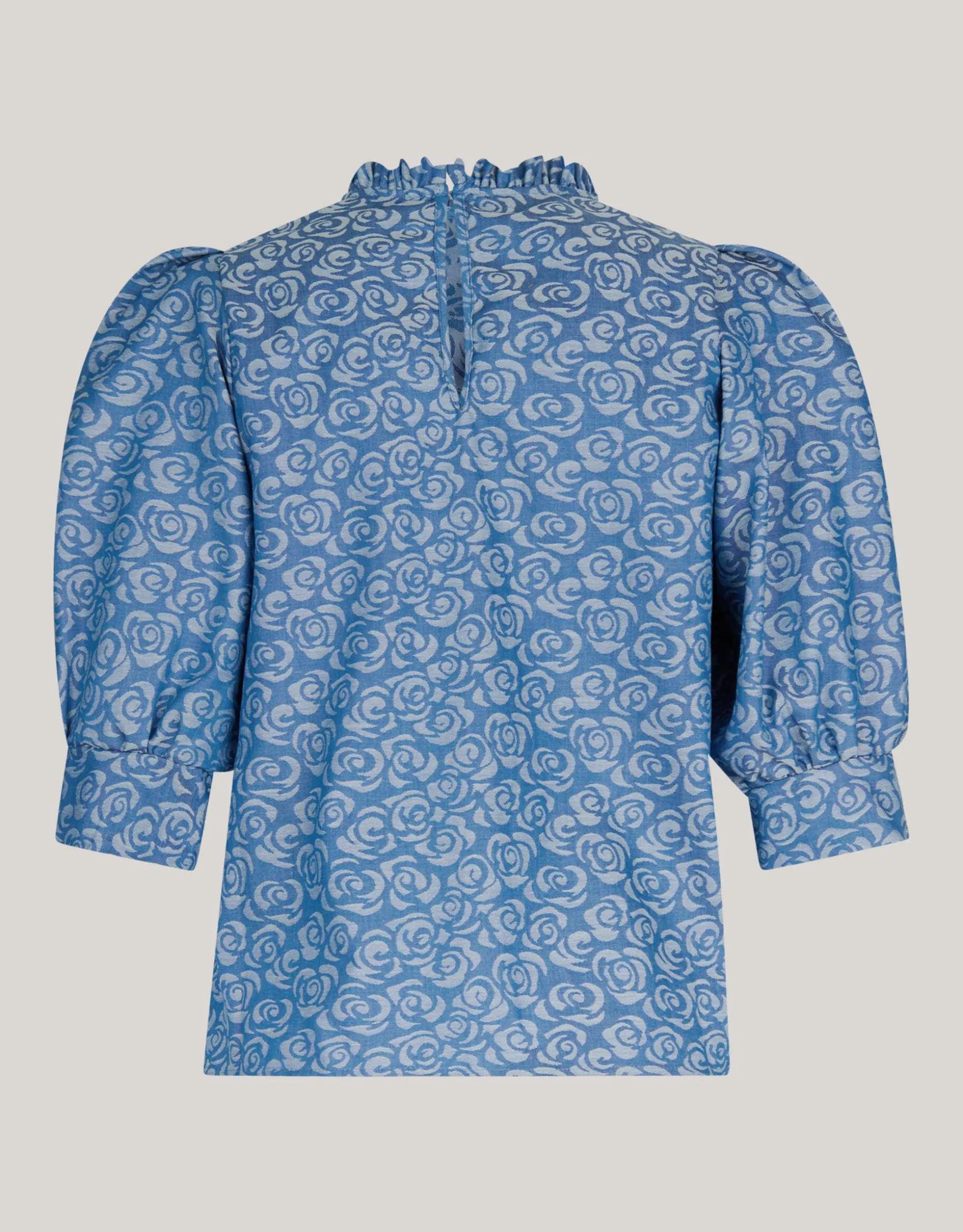 Denim Printed Top Blauw