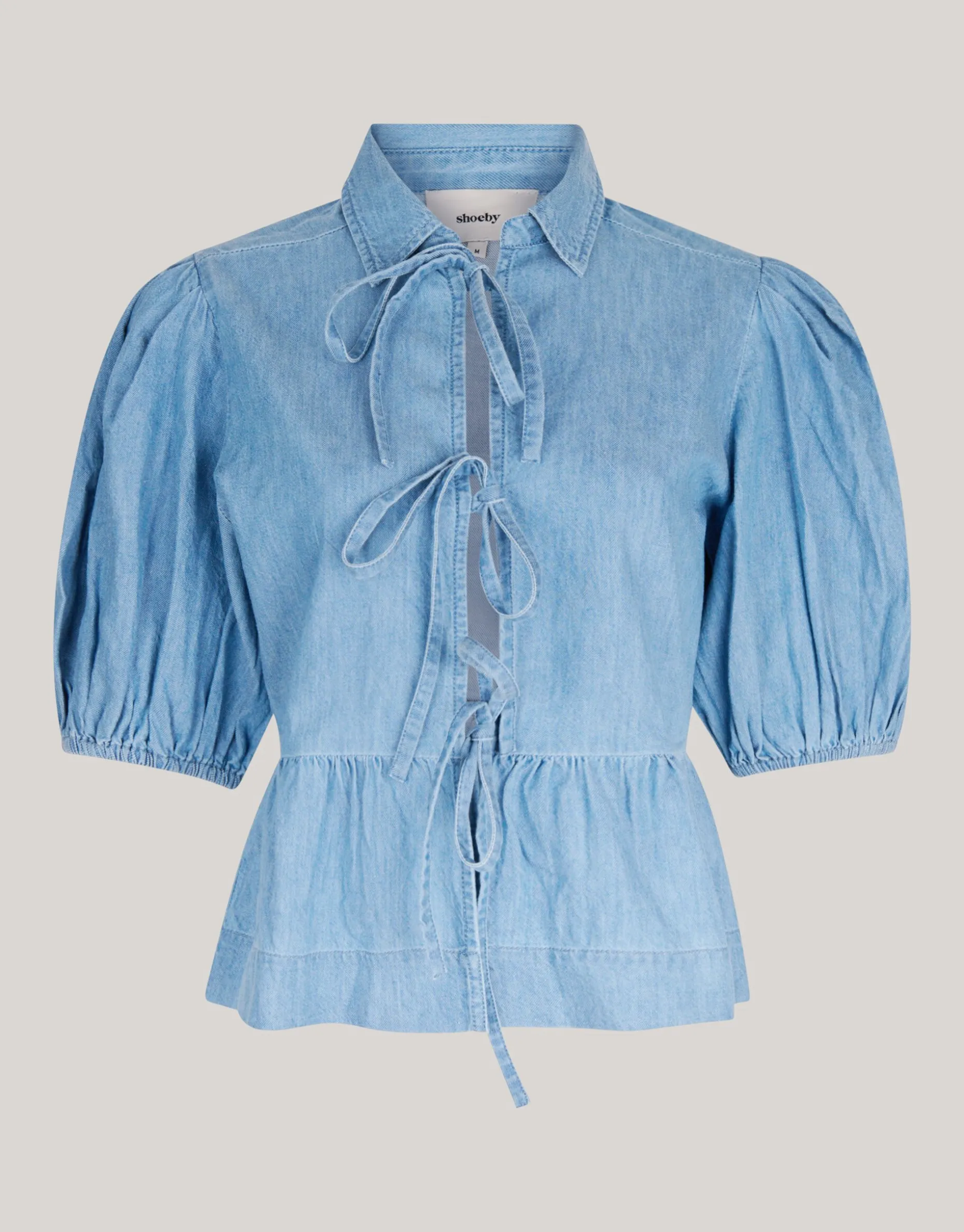 Denim Strik Top Blauw
