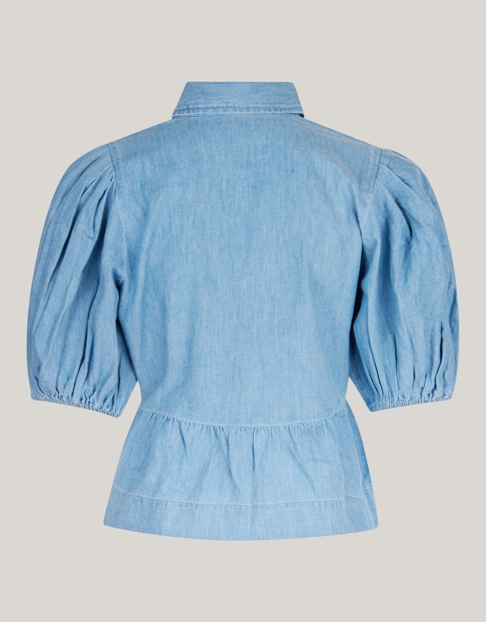 Denim Strik Top Blauw