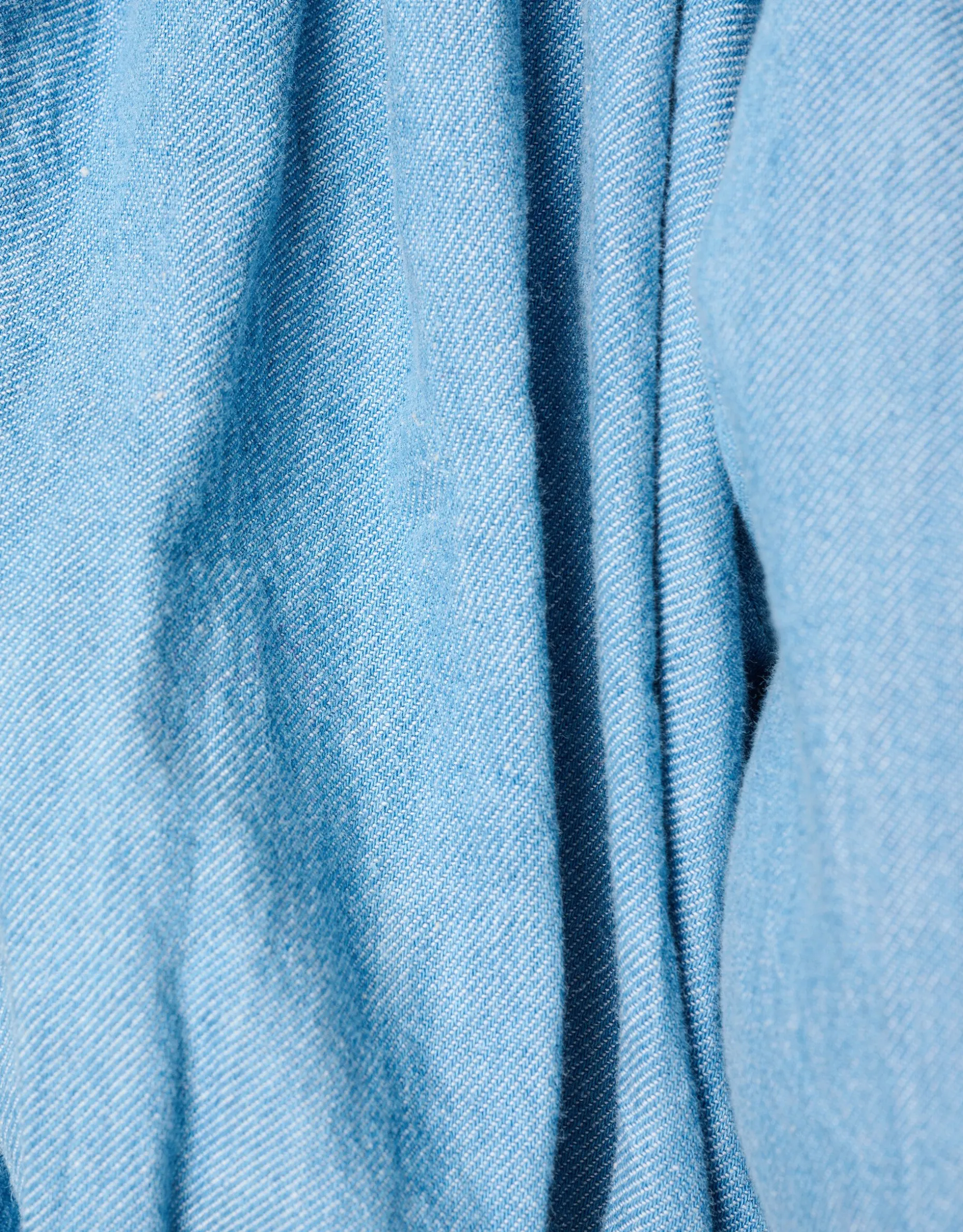Denim Strik Top Blauw