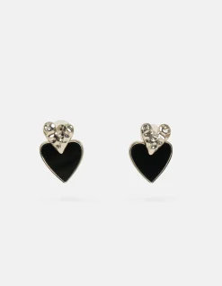 Dubbele Hart Oorbellen Zilver