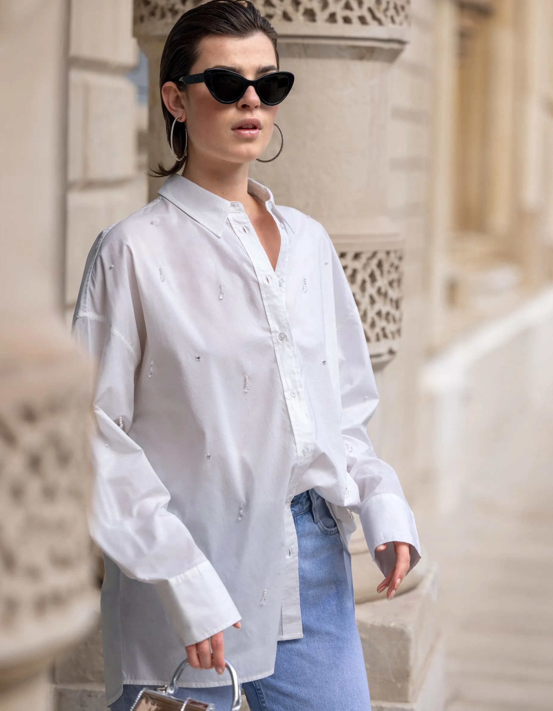 Embellished Blouse Wit