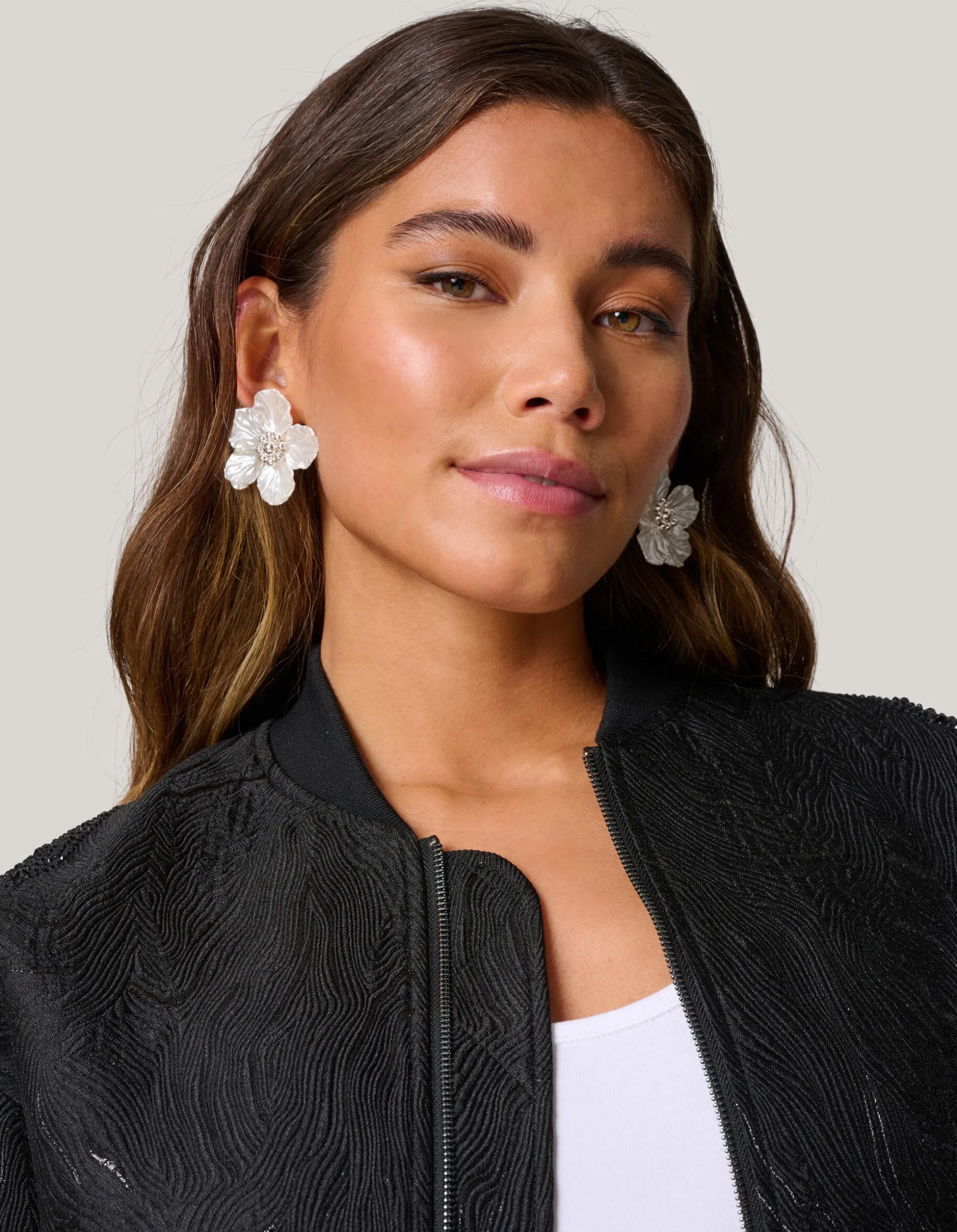 Embellished Bomber Zwart