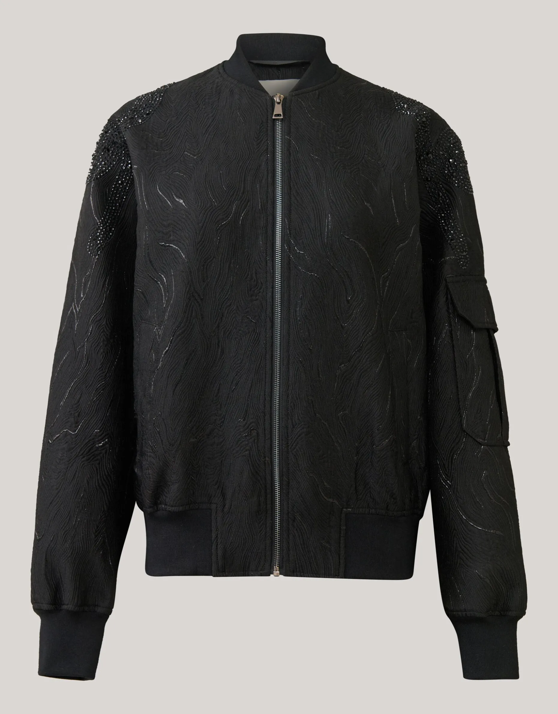 Embellished Bomber Zwart