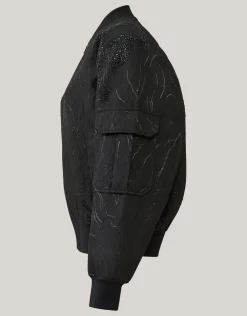Embellished Bomber Zwart