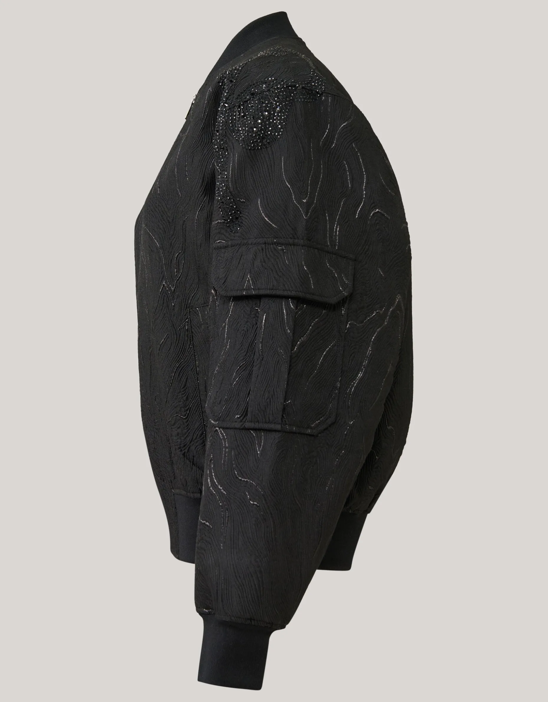Embellished Bomber Zwart