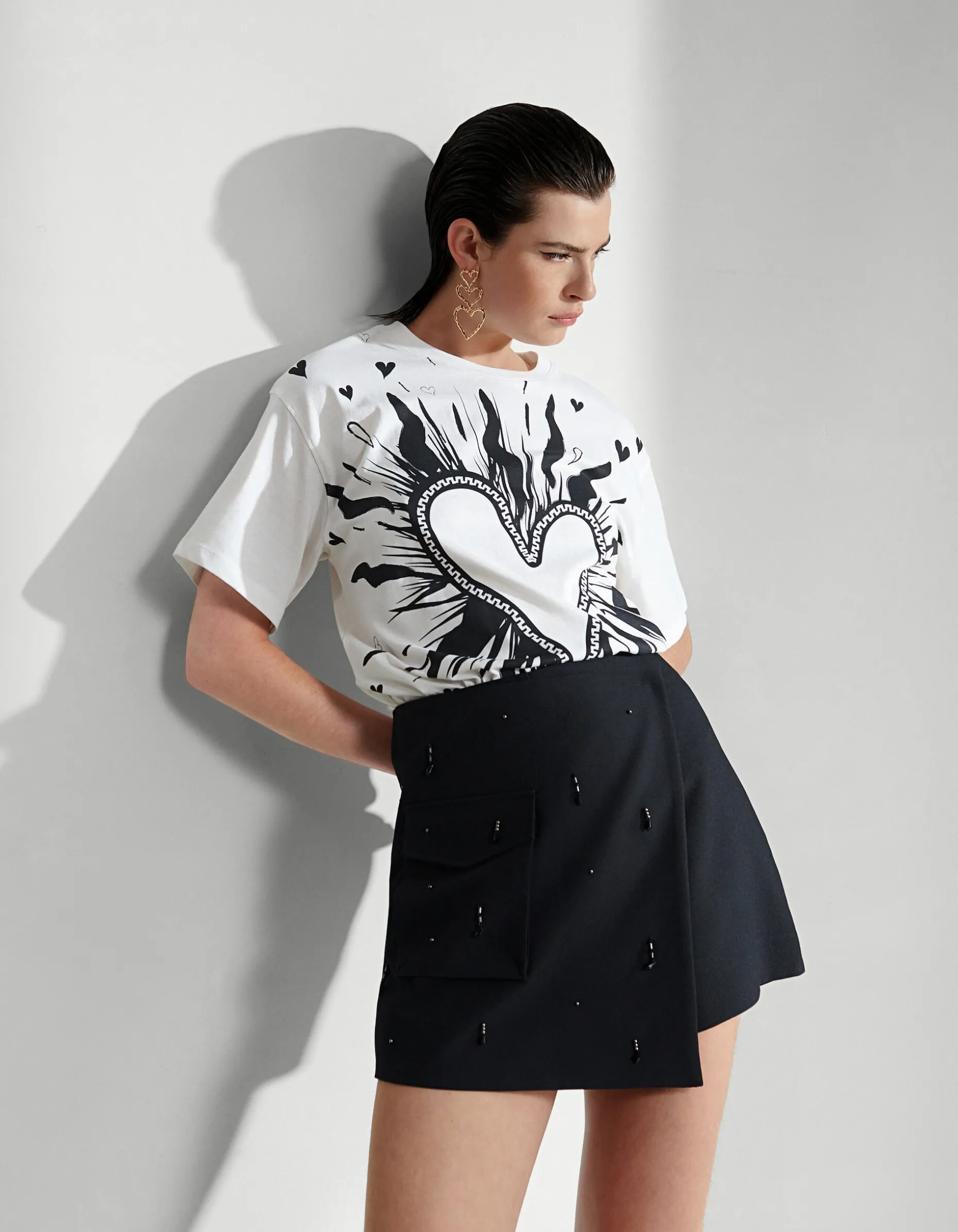 Embellished Cargo Skort Zwart