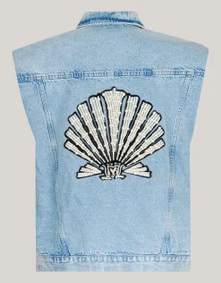 Embellished Denim Gilet By Lizzy