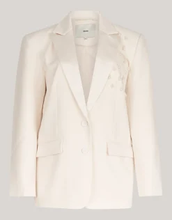 Embellished Oversized Blazer Gebroken Wit