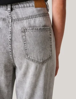 Embellished Straight Fit Jeans Lichtgrijs