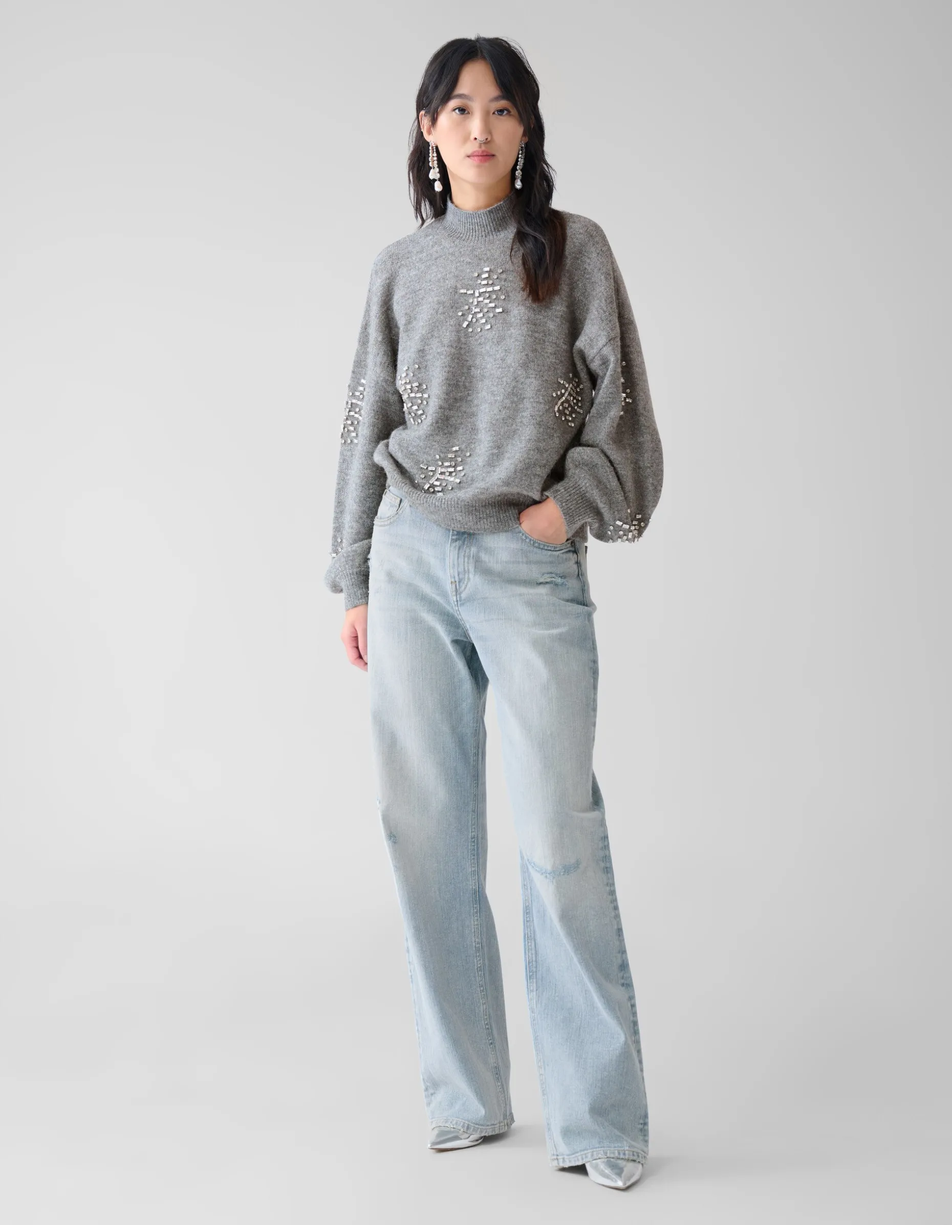 Embellished Trui Grijs By Fred
