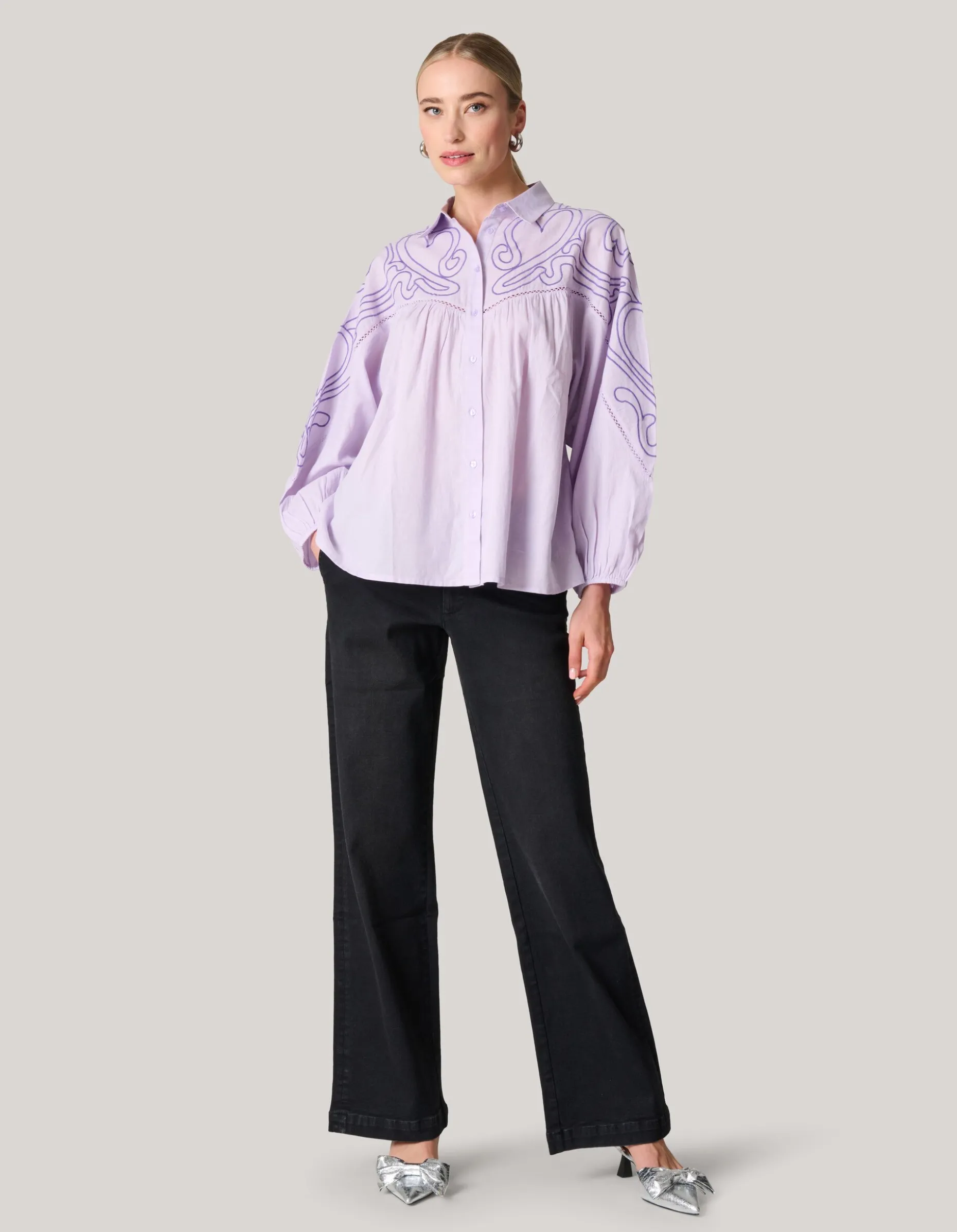 Embroidery Blouse Paars