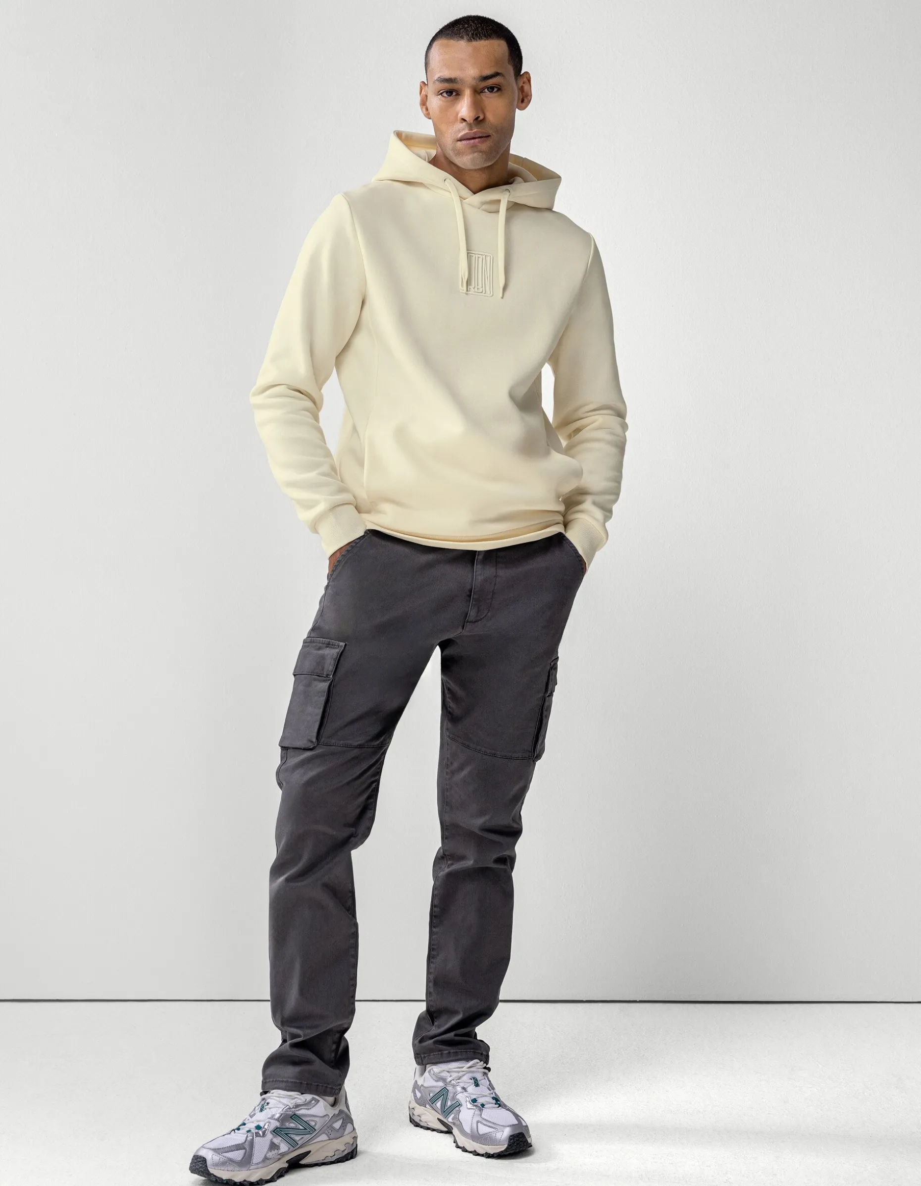 Embroidery Hoodie Gebroken Wit