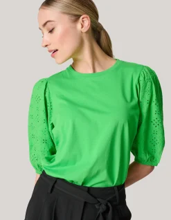 Embroidery Pofmouw T-shirt Groen