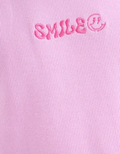 Embroidery Ribbel Top Paars