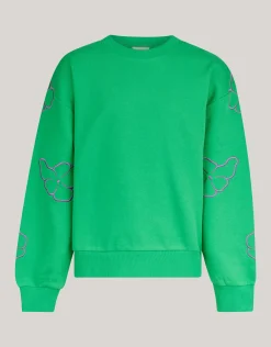 Embroidery Sweater Donkergroen