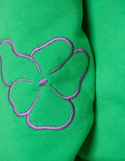 Embroidery Sweater Donkergroen