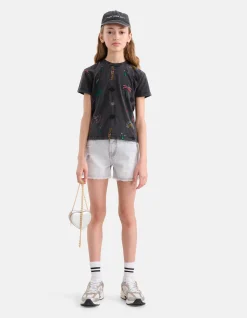Embroidery T-shirt Donkergrijs