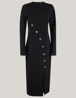 Eyelet Maxi Jurk Zwart