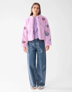 Fake Fur Jas Lichtpaars By Lizzy
