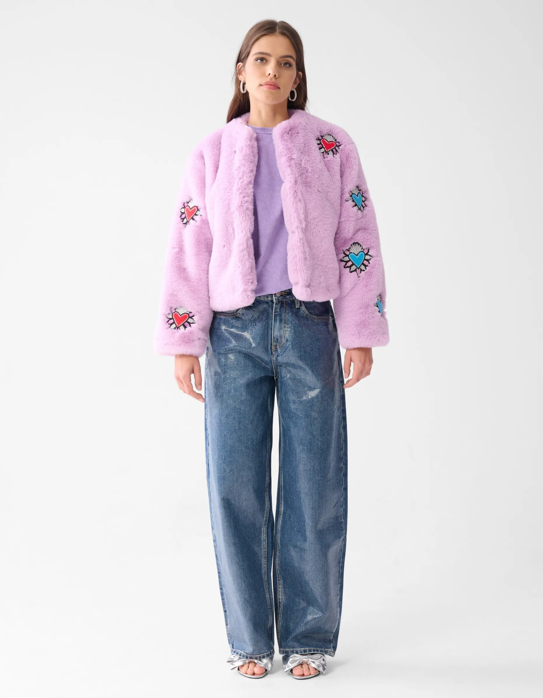 Fake Fur Jas Lichtpaars By Lizzy