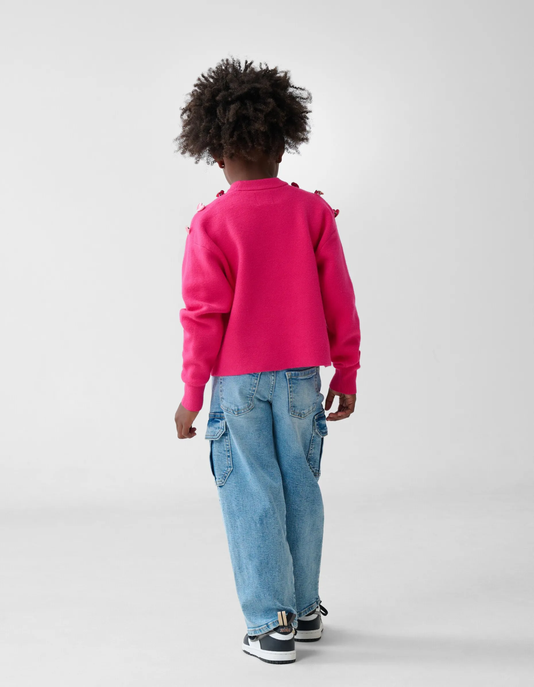 Fancy Button Trui Roze