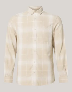 Flanel Ruiten Overhemd Beige